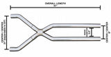 Pypes X-pipe exhaust system fits 1967-1969 F-Body 2.5 inch 304 stainless steel mandrel bent RPE631FA