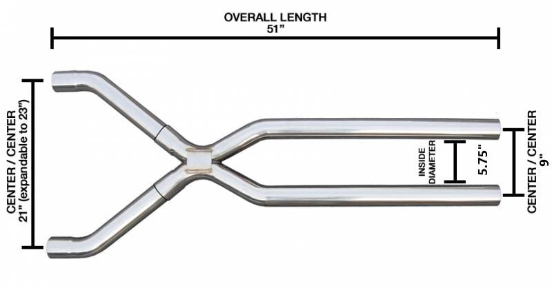 Pypes X-pipe exhaust system fits 1967-1969 F-Body 3 inch 304 stainless steel mandrel bent RPE631FA