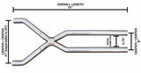 Pypes X-pipe exhaust system fits 1967-1969 F-Body 3 inch 304 stainless steel mandrel bent RPE631FA