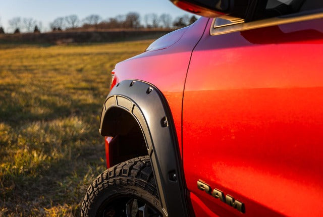 Fits Ram 1500 2&4WD (2019-2024) Fender Flares; Defender; PAF Silver A-D10914-PAF