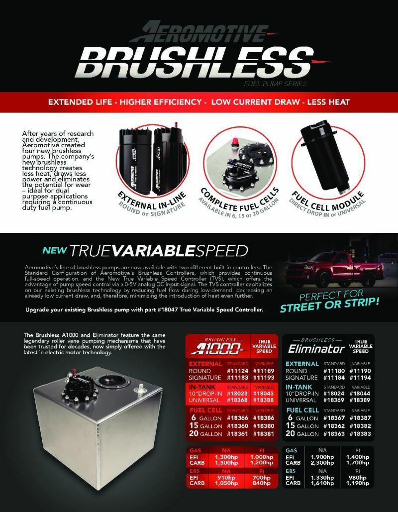 t Aeromotive 11190 In-Line Brushless Eliminator Pump wi/ Variable Speed Controller Aeromotive Fuel System