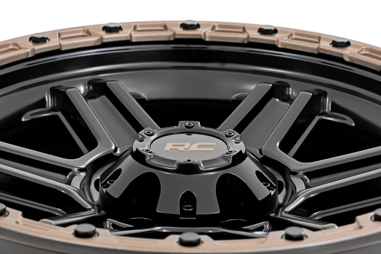 79 Series Wheel/One-Piece/Semi Gloss Black w/Bronze Ring/18x9/5x5/-12mm