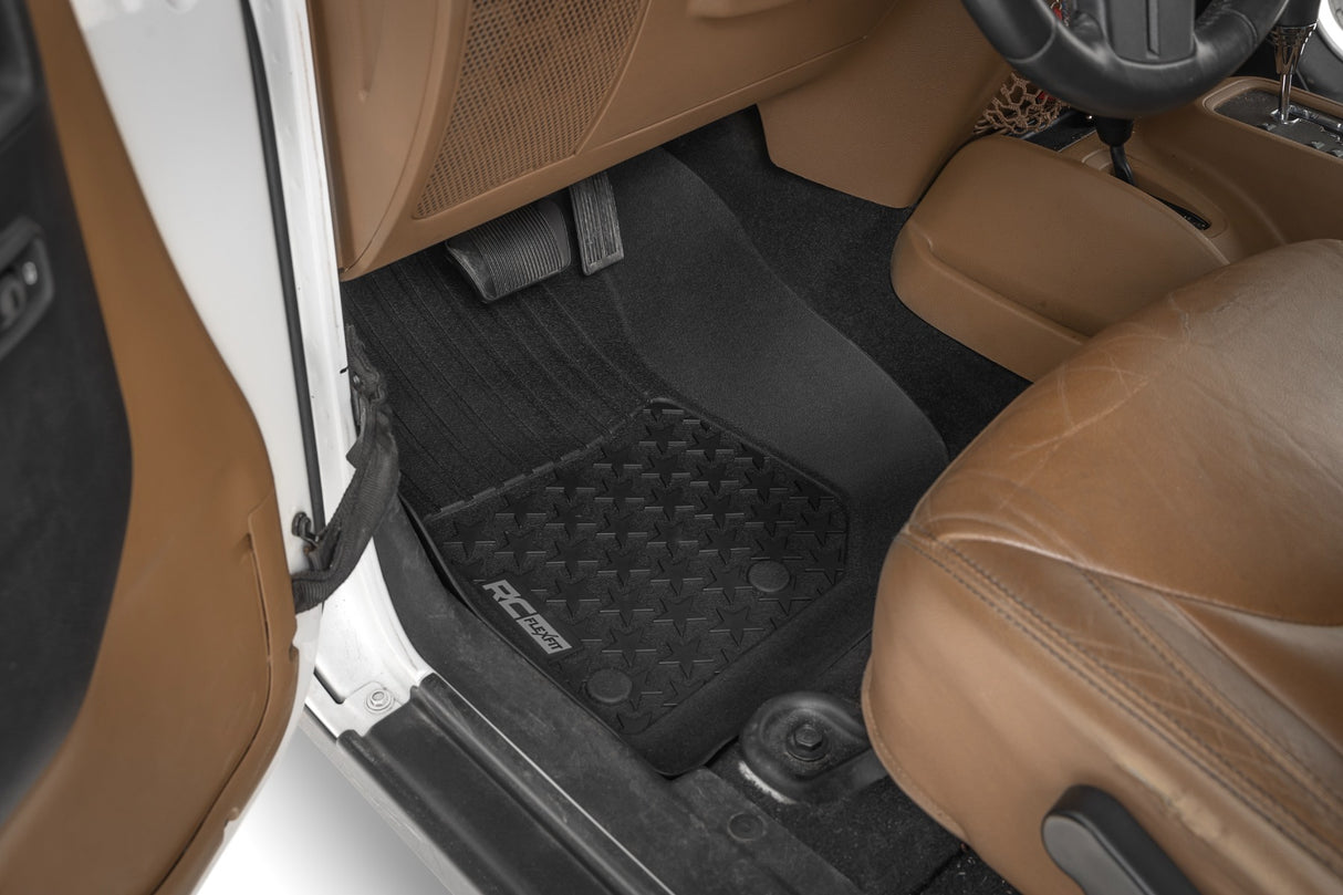Rough Country Floor Mats - FR - 4 Door - Jeep Wrangler Unlimited 4WD (2014-2018) - FF-6141