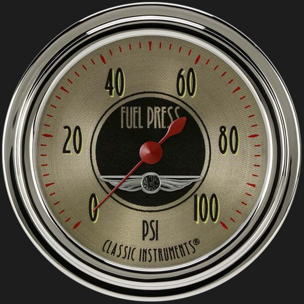 All American Nickel 2 5/8" Fuel Pressure Gauge, 100 psi AN346SLC