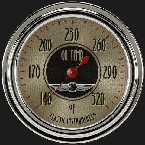 All American Nickel 2 5/8" Oil Temperature Gauge AN328SLC