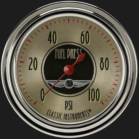 All American Nickel 2 5/8" Fuel Pressure Gauge, 100 psi AN346SLC