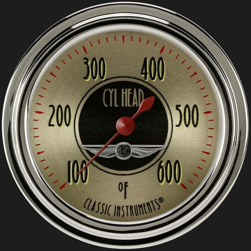 t All American Nickel 2 5/8" Cylinder Head Temp. Gauge AN397SLC Classic Instruments