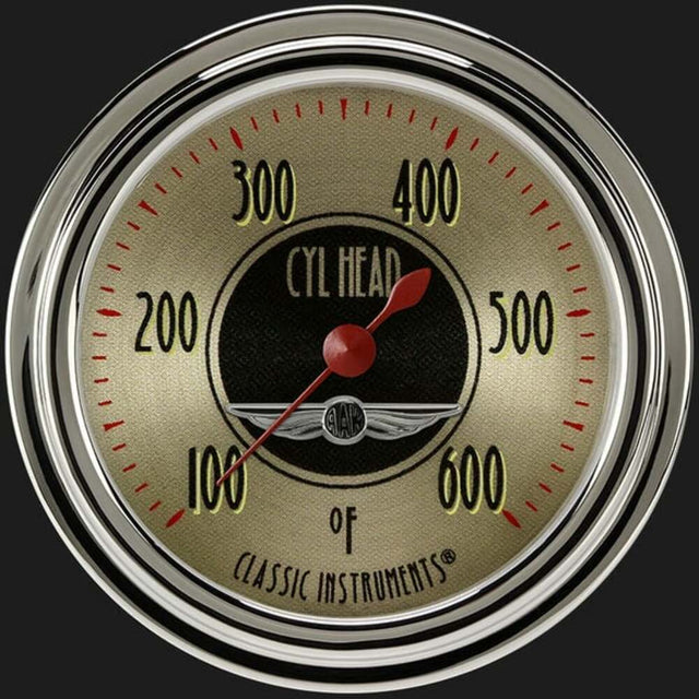 t All American Nickel 2 5/8" Cylinder Head Temp. Gauge AN397SLC Classic Instruments