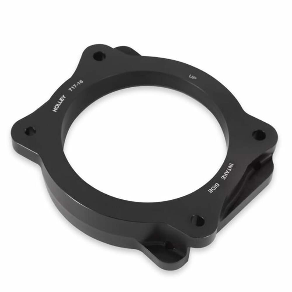 Holley ANGLE CORRECTING THROTTLE BODY ADAPTER 717-16 black aluminum