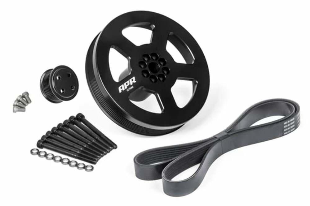 3.0 TFSI Supercharger Drive and Crank Pulley with Belt (Bolt on) billet aluminum stainless steel