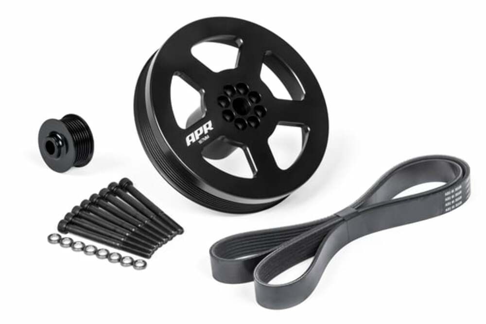 3.0 TFSI Supercharger Drive and Crank Pulley with Belt (Press on) billet aluminum stainless steel
