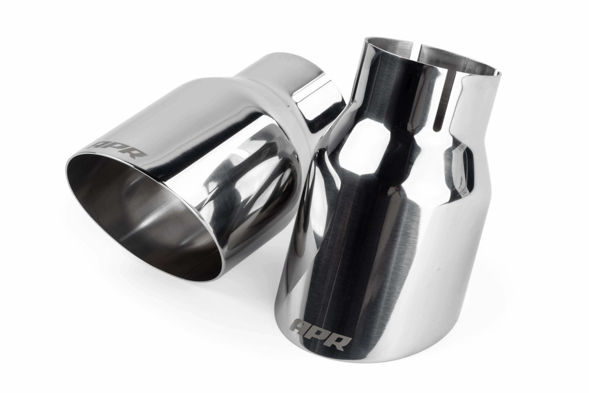 Single-Walled 3.5 Slash-Cut Tips (Polished Silver) - Set of 2 stainless steel polished