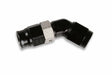 Adj. Low Profile 45 Degree Speed-Seal Hose End, -3 Hose Size - AT604533ERL AN fitting black aluminum