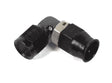 Adj. Low Profile 90 Degree Speed-Seal Hose End, -4 Hose Size - AT609034ERL AN fitting black aluminum