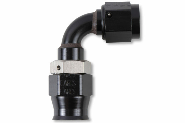 Adj. Tube 90 Degree Speed-Seal Hose End-3 Hose Size,3 Nut Size-AT609233ERL AN fitting black aluminum
