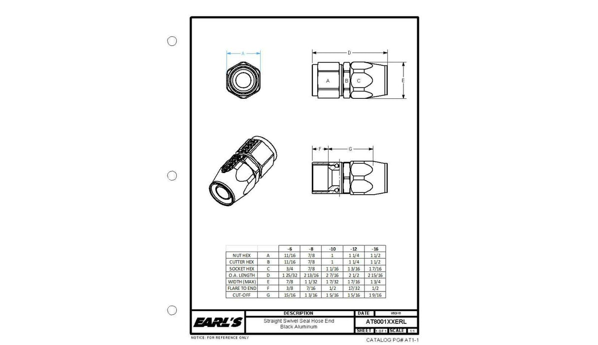 Earls Swivel-Seal&reg; Hose End - AT800112ERL