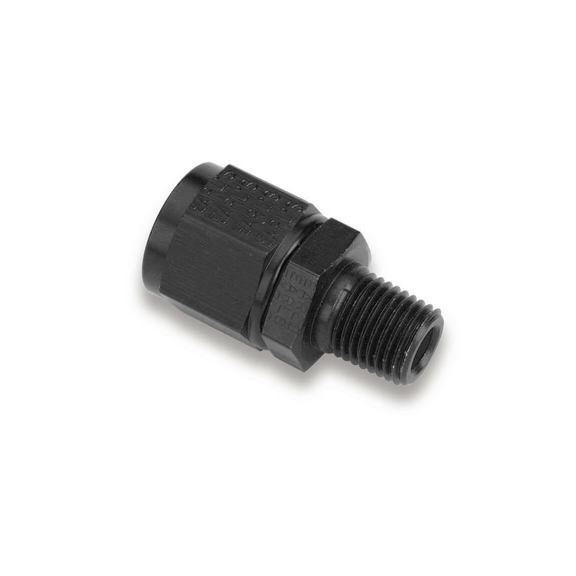 Straight -4 AN Swivel to 1/8 Male NPT - AT916104ERL AN fitting black aluminum