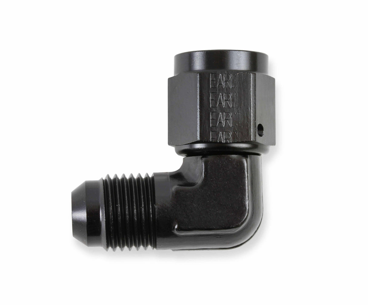 90 Degree -16 AN Male to -16 AN Female Swivel - AT921116ERL AN fitting black aluminum