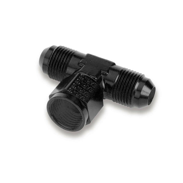 3 AN Tee - Female Swivel On Branch - AT925103ERL AN fitting black aluminum
