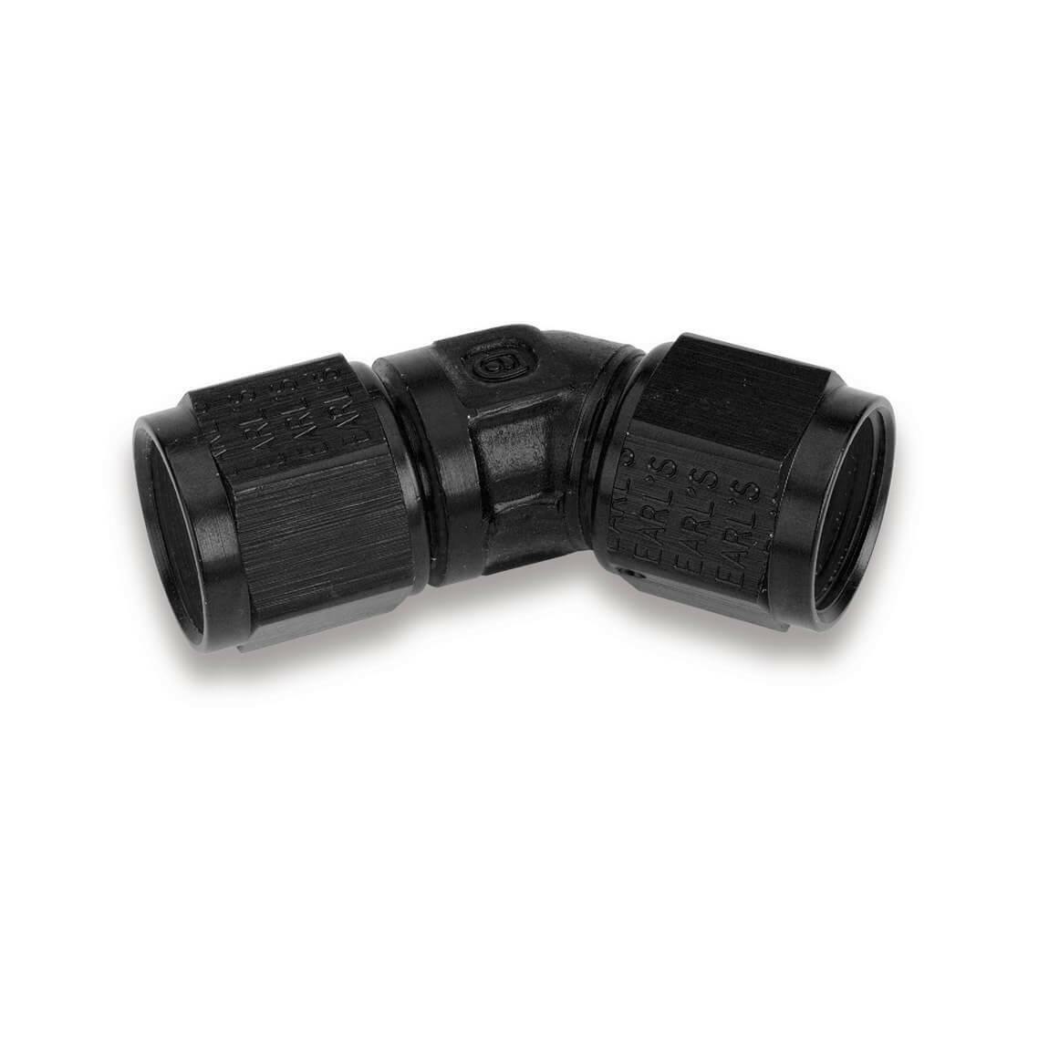45 Degree -16 AN Female to Female Swivel - AT939116ERL AN fitting black aluminum