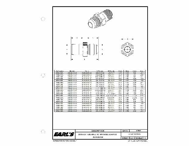 Straight Male AN -8 to 1/4 NPT - AT981607ERL