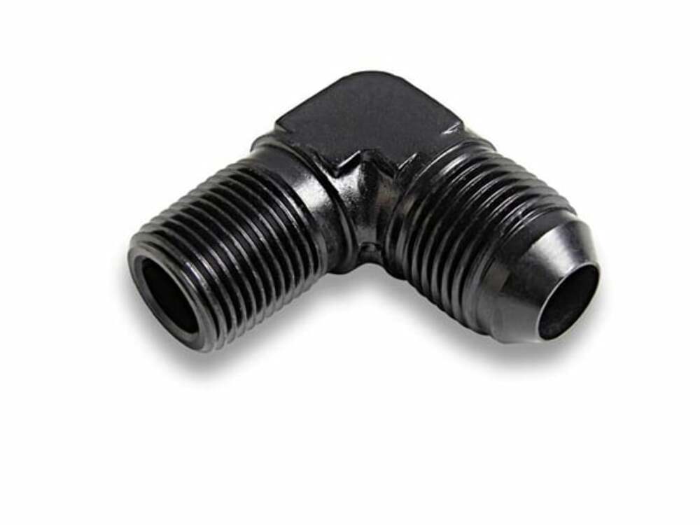 90 Degree Elbow Male AN -4 to 1/4 NPT - AT982244ERL AN fitting black aluminum