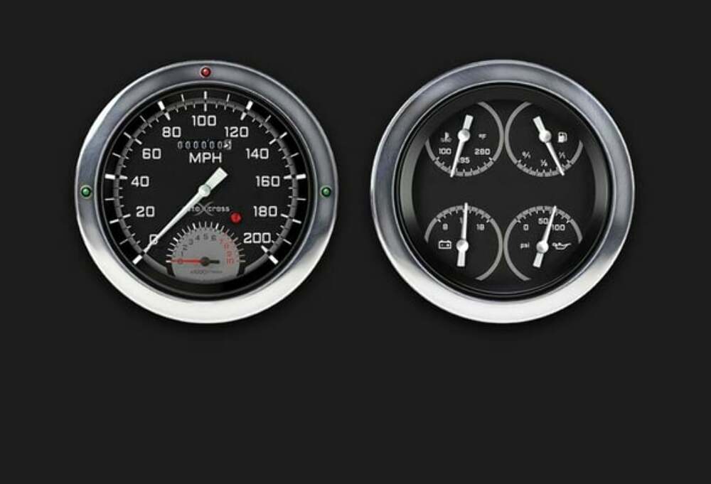 Auto Cross Grey 54-55 Chevy Truck Package w/ Speedtachular CT54AXG62 dash gauge cluster
