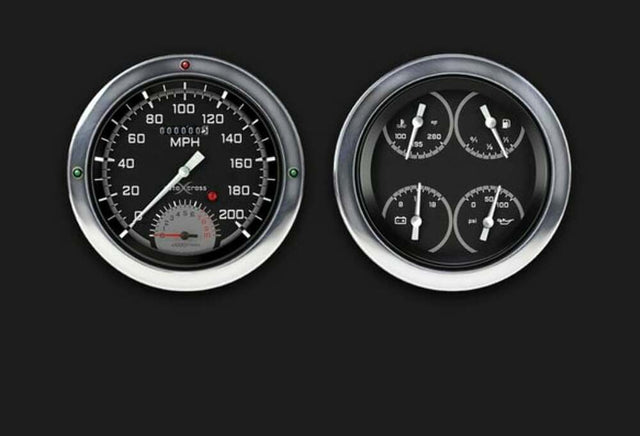 Auto Cross Grey 54-55 Chevy Truck Package w/ Speedtachular CT54AXG62 dash gauge cluster