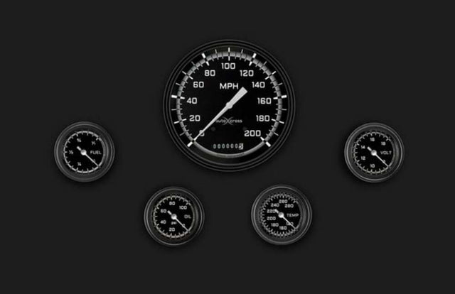 AutoCross Gray Five Gauge Set 154 AX154GBLF