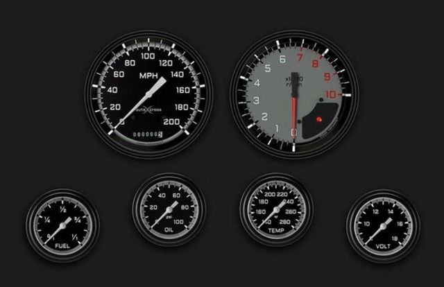 AutoCross Gray Six Gauge Set 351 AX351GBLF