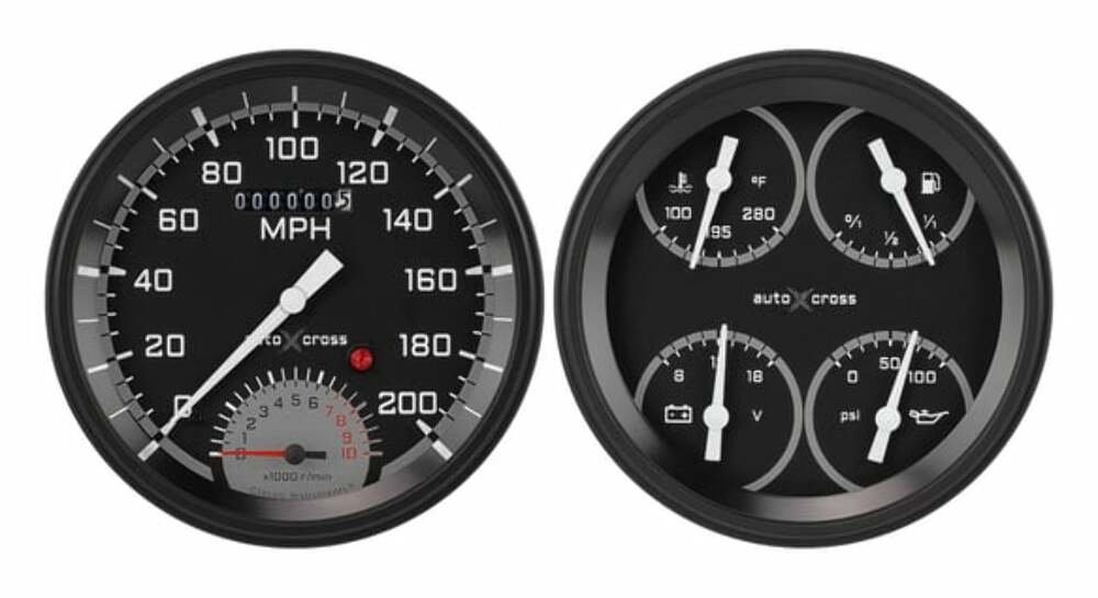 AutoCross Gray Two Gauge Set AX62GBLF