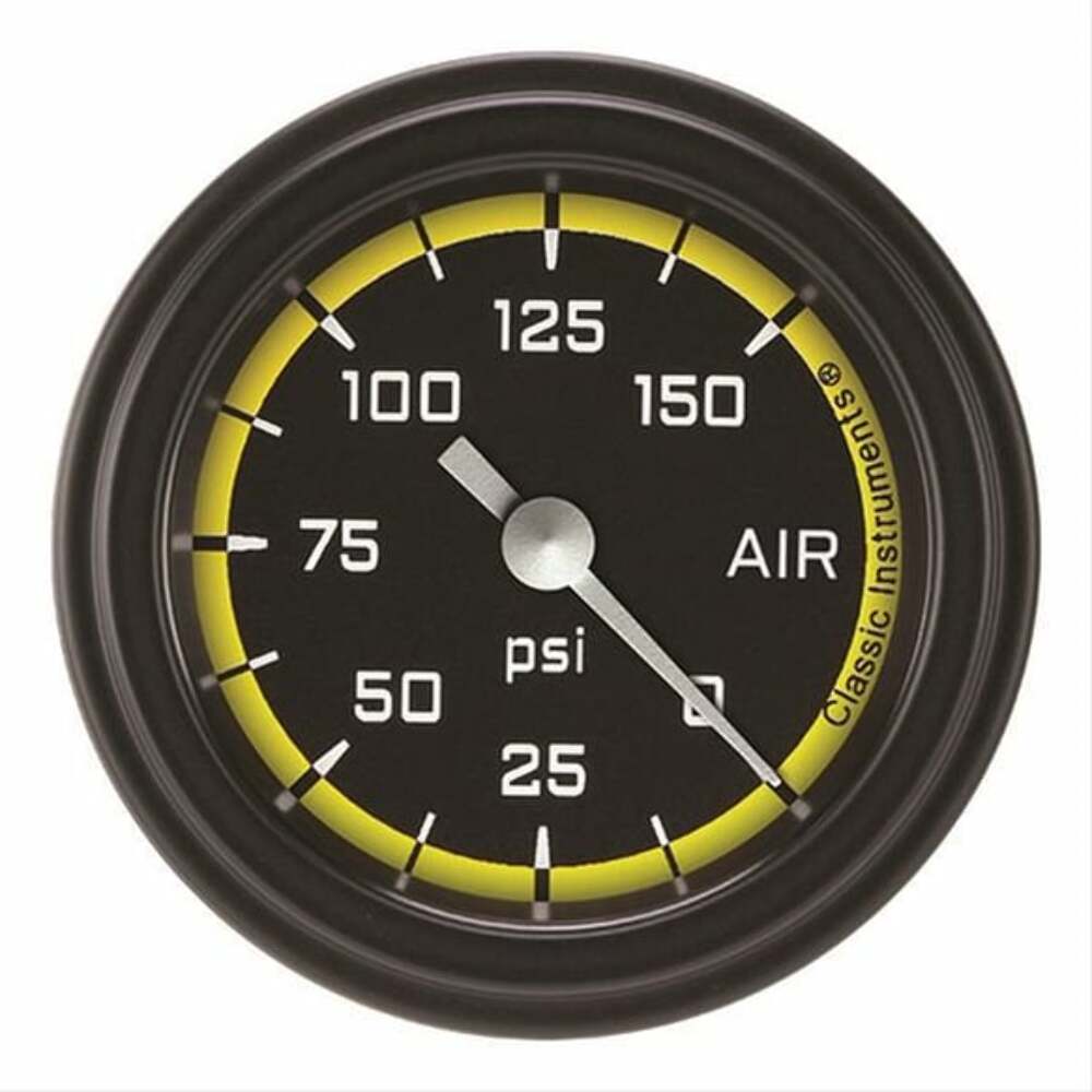 t autocross-yellow-2-1-8-air-pressure-gauge-ax118yblf Classic Instruments