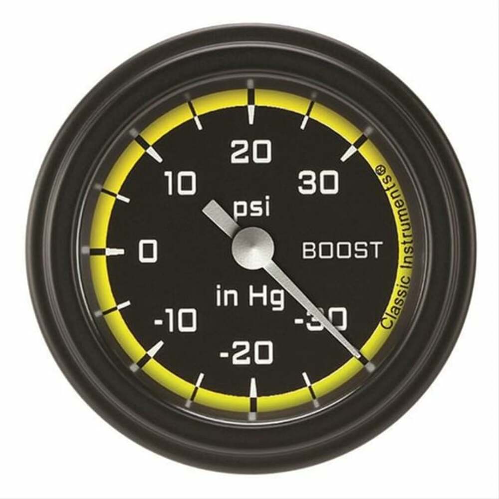 t autocross-yellow-2-1-8-boost-vacuum-gauge-ax141yblf Classic Instruments