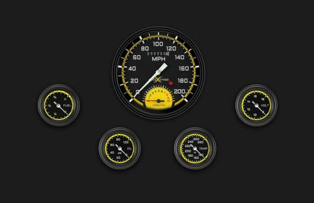 AutoCross Yellow Five Gauge Set 165 AX165YBLF