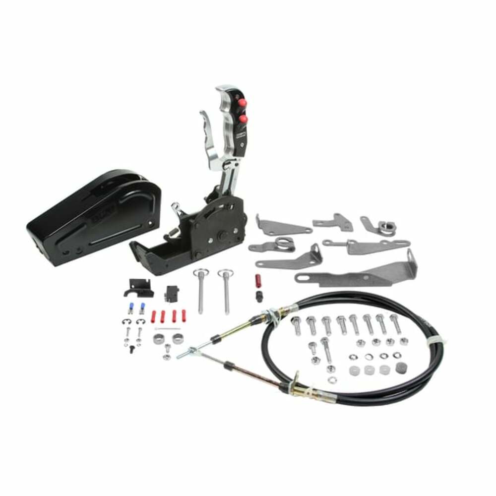 Automatic Gated Shifter - Dual Button Magnum Grip Pro Stick - Two Tone billet aluminum black anodized