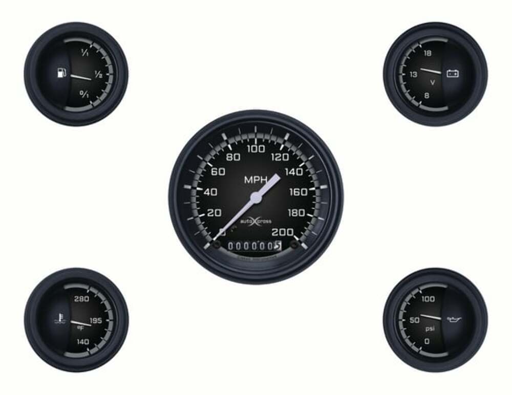 Classic Instruments analog dash gauge set black