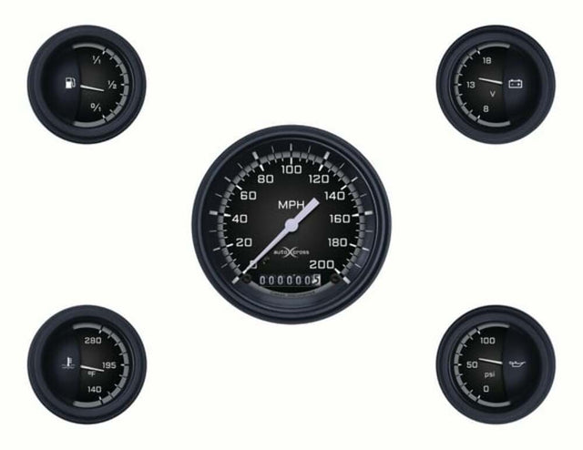 Classic Instruments analog dash gauge set black