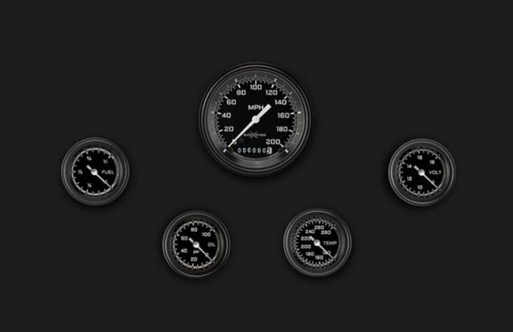 AutoCross Gray Five Gauge Set 100 AX100GBLF