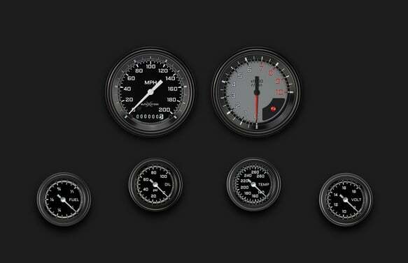 AutoCross Gray Six Gauge Set 101 AX101GBLF