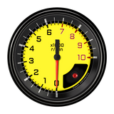 AutoCross Yellow 3 3/8" Tachometer AX10YBLF