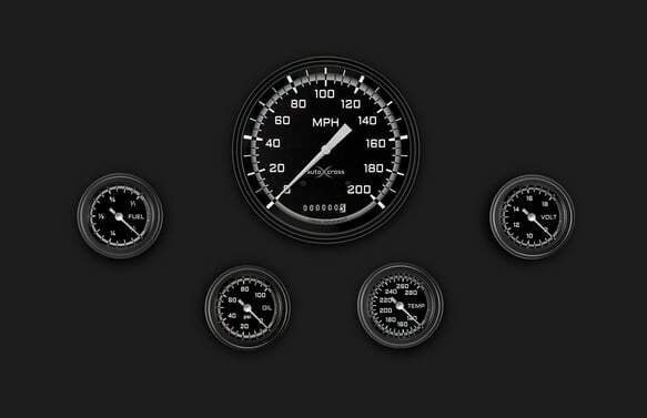 AutoCross Gray Five Gauge Set 154 AX154GBLF