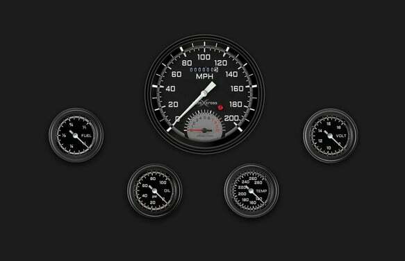 AutoCross Gray Five Gauge Set 165 AX165GBLF