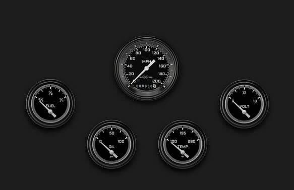 AutoCross Gray Five Gauge Set 200 AX200GBLF