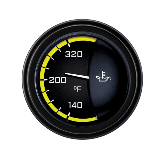 AutoCross Yellow 2 1/8" Oil Temp AX28YBLF