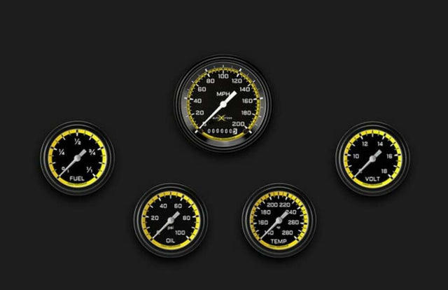 AutoCross Yellow Five Gauge Set 300 AX300YBLF