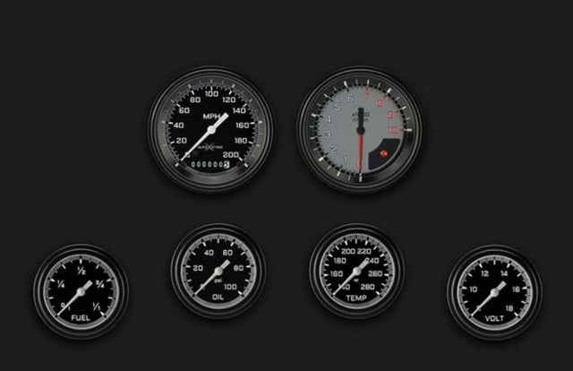 AutoCross Gray Six Gauge Set 301 AX301GBLF