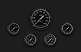 AutoCross Gray Five Gauge Set 354 AX354GBLF