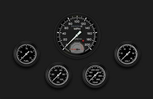 AutoCross Gray Five Gauge Set 365 AX365GBLF
