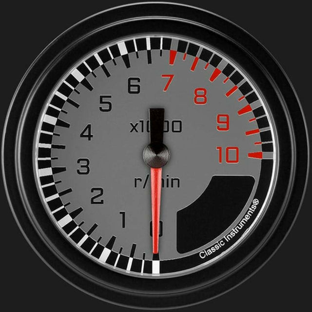 Classic Instruments AutoCross Gray 2 5/8" Tachometer AX383GBLF