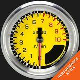 Classic Instruments AutoCross Yellow 2 5/8" Tachometer AX383YAPF